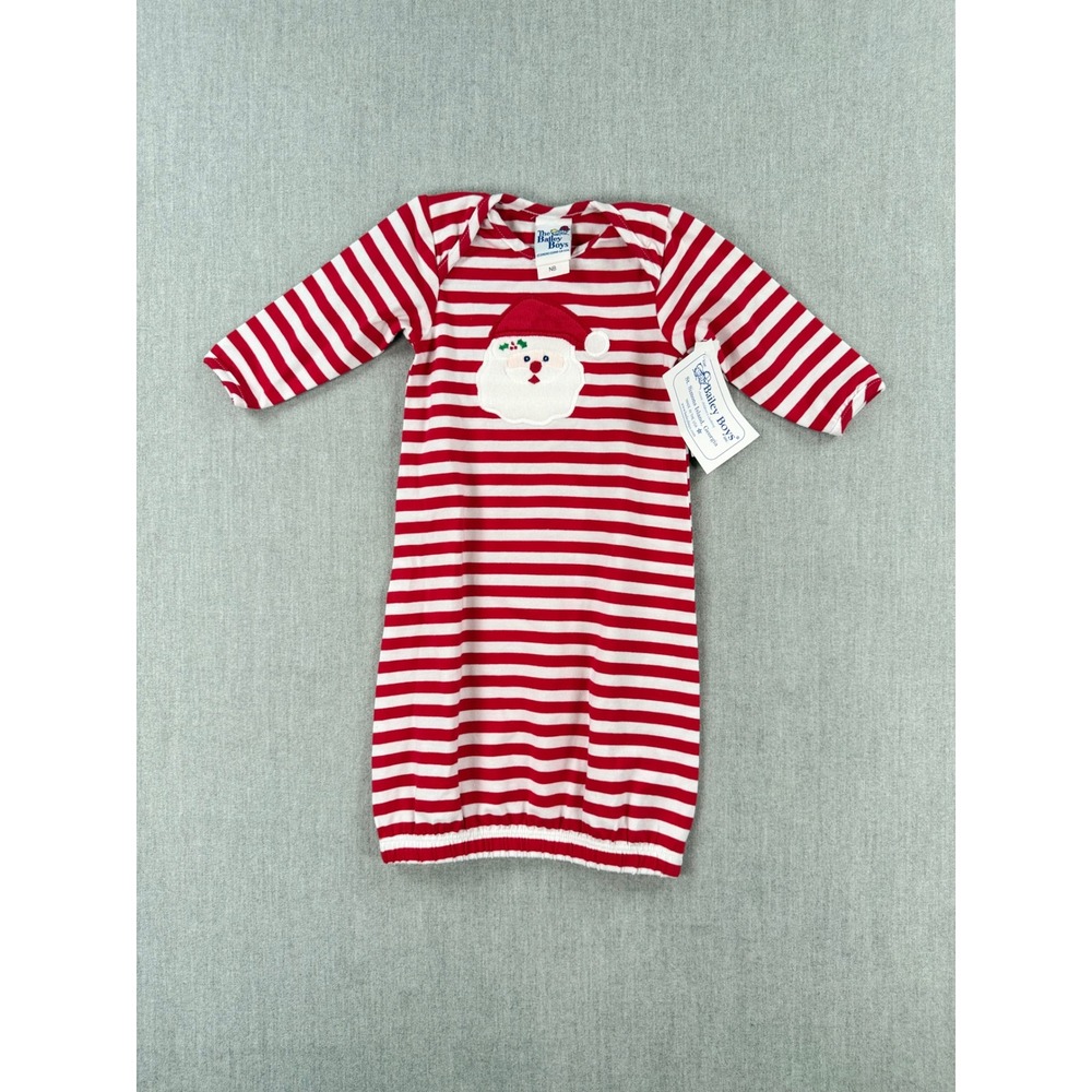 The Bailey Boys Santa Sac Red White Stripe Christmas Gown NB 507-SAC-U-O